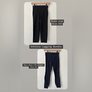 Athleta Black and Navy Legging Bundle (XXS/XS)